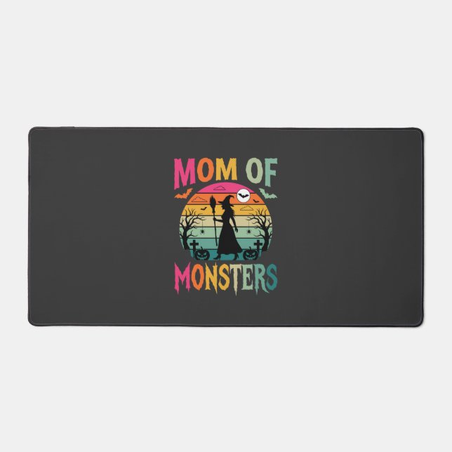 Halloween Mum of Monsters Witch Sunset Desk Mat (Front)