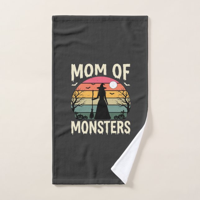 Halloween Mum Of Monsters Witch Sunset Hand Towel (Hand Towel)