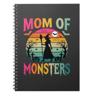 Halloween Mum of Monsters Witch Sunset Notebook