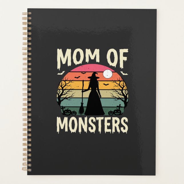 Halloween Mum Of Monsters Witch Sunset Planner (Front)