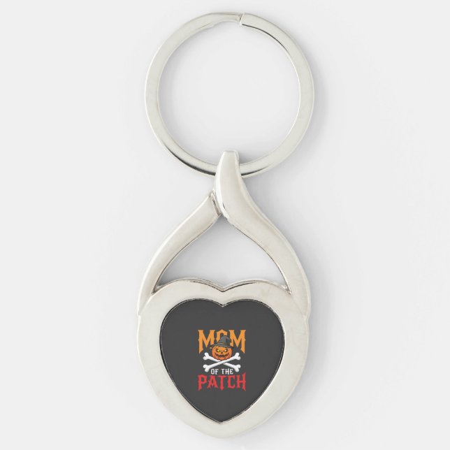 Halloween Mum of the Patch Pumpkin Witch Key Ring (Front)