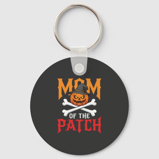 Halloween Mum of the Patch Pumpkin Witch Key Ring (Front)