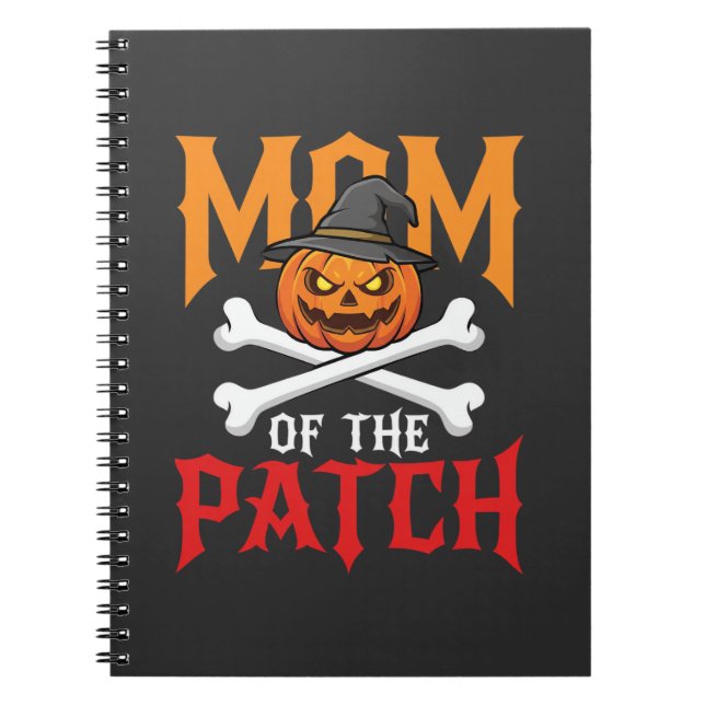 Halloween Mum of the Patch Pumpkin Witch Notebook (Front)