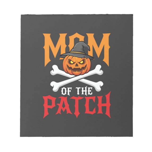 Halloween Mum of the Patch Pumpkin Witch Notepad (Front)