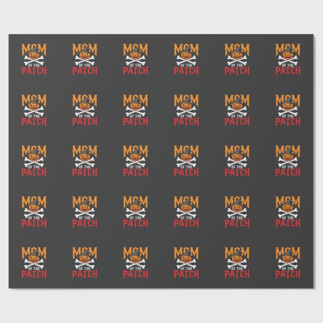 Halloween Mum of the Patch Pumpkin Witch Wrapping Paper (Flat)