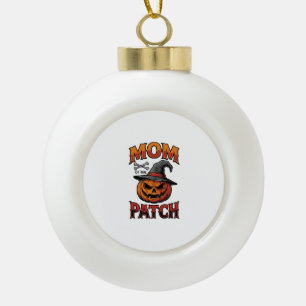 Halloween Mum Shirt Pumpkin Bones Vintage Art_1 Ceramic Ball Christmas Ornament