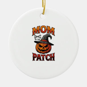 Halloween Mum Shirt Pumpkin Bones Vintage Art_1 Ceramic Ornament