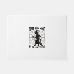 Halloween Mum Shirt Tired Costume Vintage Graphic_ Doormat
