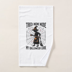 Halloween Mum Shirt Tired Costume Vintage Graphic_ Hand Towel