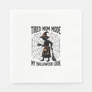 Halloween Mum Shirt Tired Costume Vintage Graphic_ Napkin