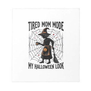 Halloween Mum Shirt Tired Costume Vintage Graphic_ Notepad