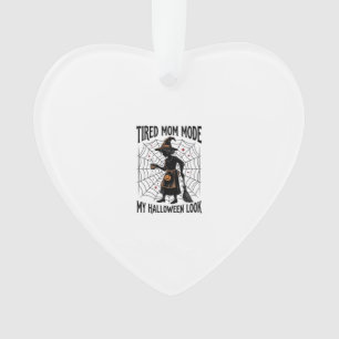 Halloween Mum Shirt Tired Costume Vintage Graphic_ Ornament