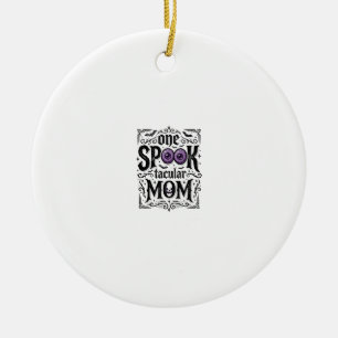 Halloween Mum Spooky Vintage Engraving Shirt Desig Ceramic Ornament