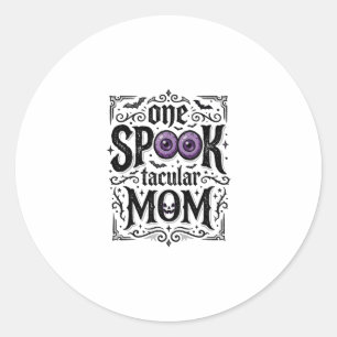 Halloween Mum Spooky Vintage Engraving Shirt Desig Classic Round Sticker