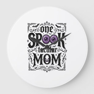 Halloween Mum Spooky Vintage Engraving Shirt Desig Large Clock