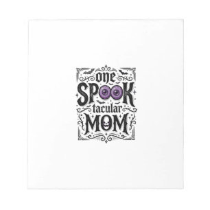 Halloween Mum Spooky Vintage Engraving Shirt Desig Notepad