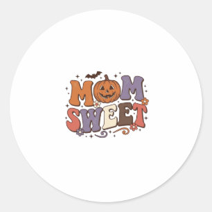 Halloween Mum Sweet Pumpkin Vintage Shirt Design_1 Classic Round Sticker