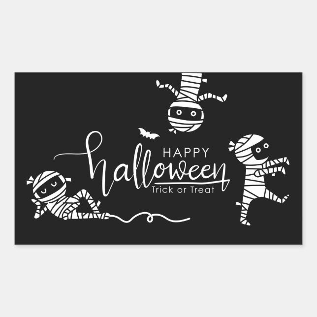 Halloween Mummies Rectangular Sticker (Front)