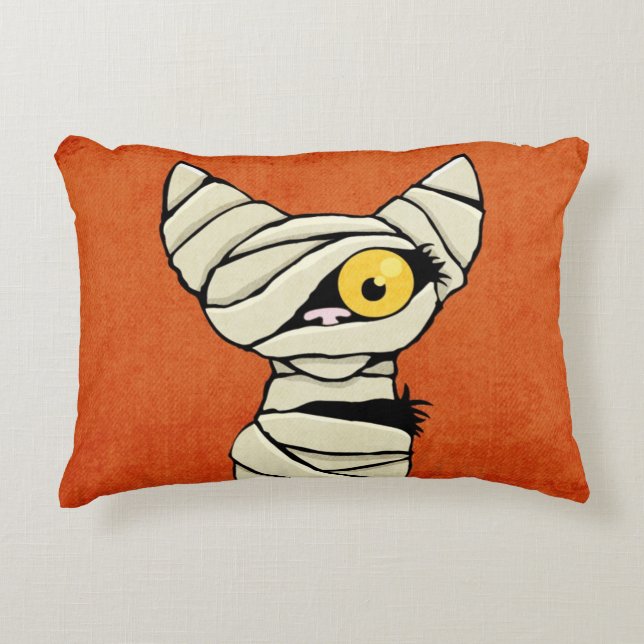 Halloween Mummy Cat Decorative Cushion (Front)