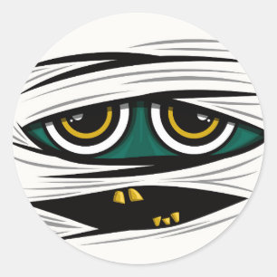 Halloween Mummy Classic Round Sticker