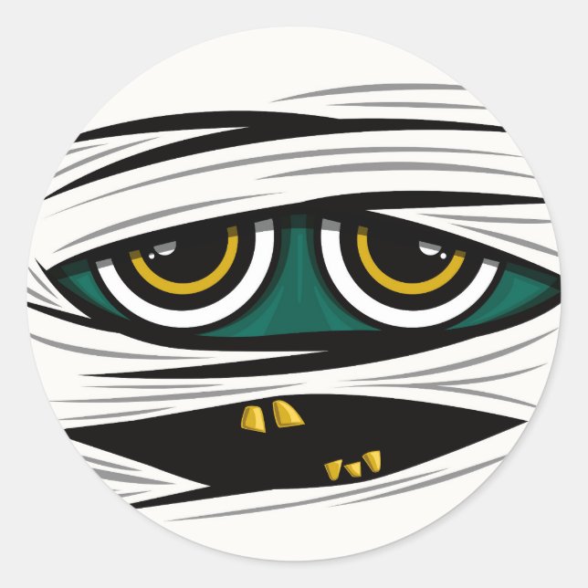 Halloween Mummy Classic Round Sticker (Front)