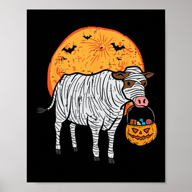 Halloween Mummy Cow Trick Treat Farm Costume Boys  Poster (Front)