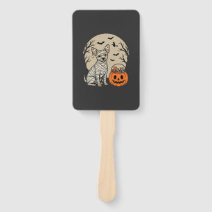 Halloween Mummy Dog and Pumpkin Candy Hand Fan