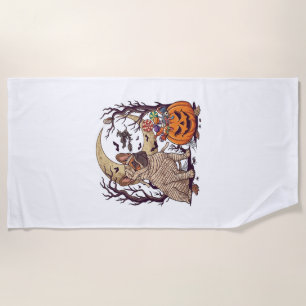 Halloween Mummy French Bulldog Pumpkin Candy Witch Beach Towel