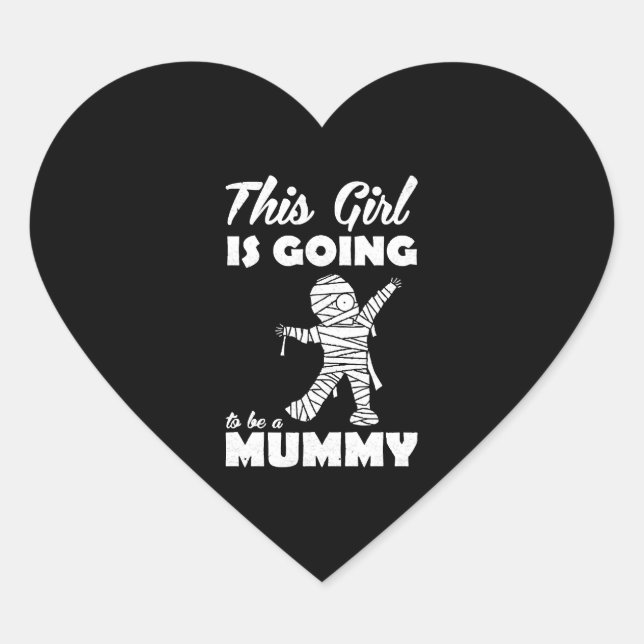 Halloween Mummy    Heart Sticker (Front)