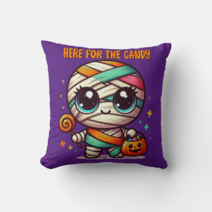 Halloween Mummy Here For The Candy Cushion
