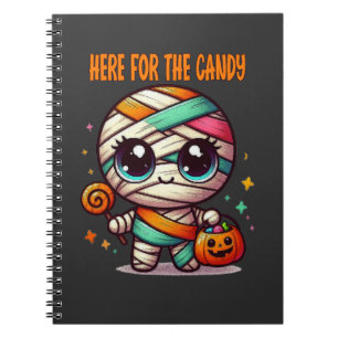 Halloween Mummy Here For The Candy Notebook