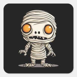 Halloween Mummy Model Square Sticker