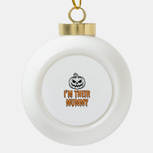 Halloween Mummy Pumpkin Vintage Engraving Shirt De Ceramic Ball Christmas Ornament