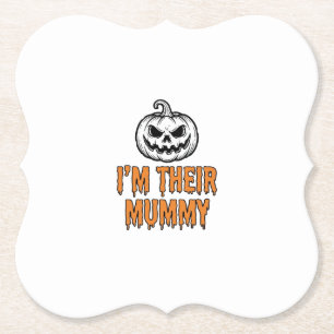 Halloween Mummy Pumpkin Vintage Engraving Shirt De Paper Coaster
