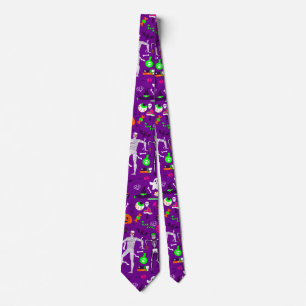 halloween mummy skeleton pumpkin ghost monster tie