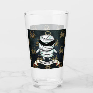Halloween   Mummy   Skulls   Personalised   Glass
