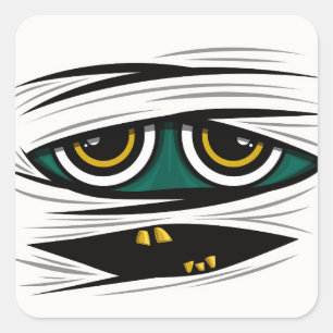 Halloween Mummy Square Sticker