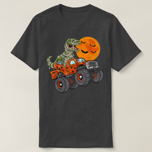 Halloween Mummy T Re Monster Truck Boys Kids Teens T-Shirt (Design Front)