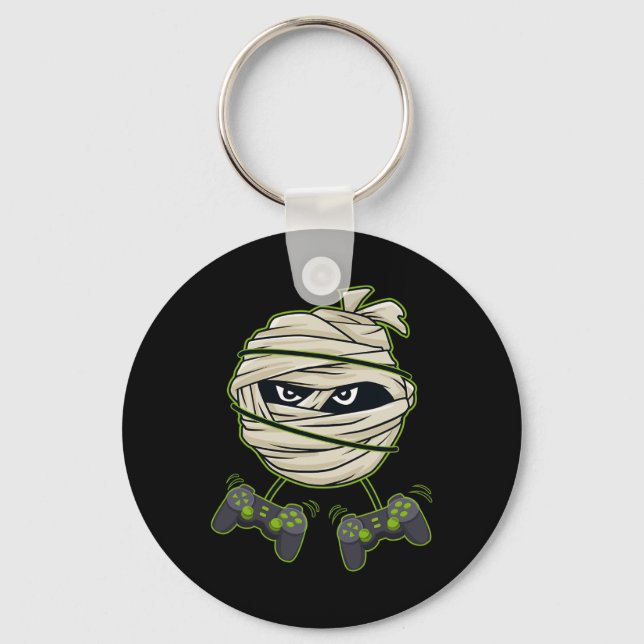 Halloween Mummy Video Gamer Controllers Boys Kids  Key Ring (Front)