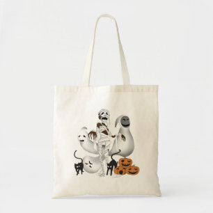 Halloween Mummy with Kitty Cats and Ghost Tote Bag
