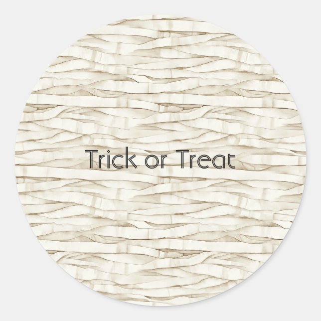 Halloween Mummy Wrap Classic Round Sticker (Front)