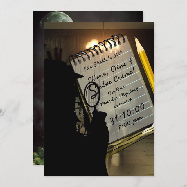 Halloween Murder Mystery House Spooky Modern Invitation (Front/Back)