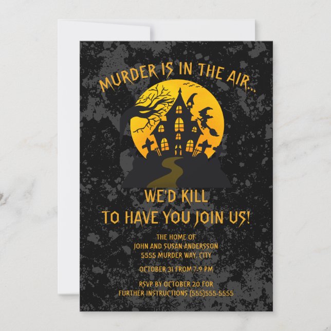 Halloween Murder Mystery Party  Invitation (Front)