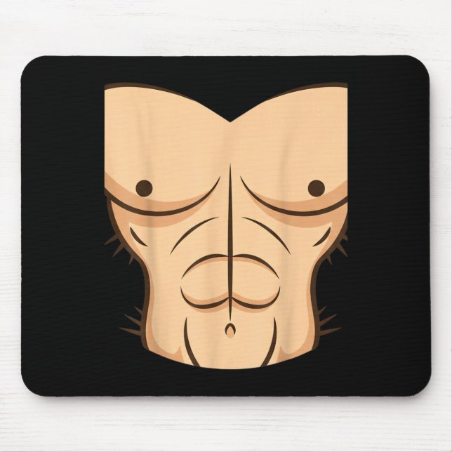 Halloween Muscle Torso Funny Bare Chest Design Mouse Pad (Front)