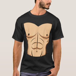 Halloween Muscle Torso Funny Bare Chest Design T-Shirt