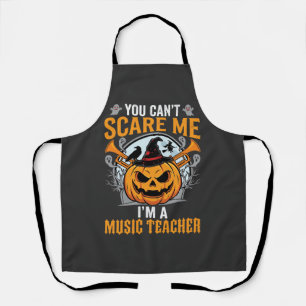 Halloween Music Teacher Scary Pumpkin Graphic Apron