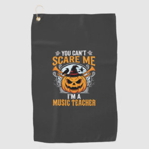 Halloween Music Teacher Scary Pumpkin Graphic Golf Towel