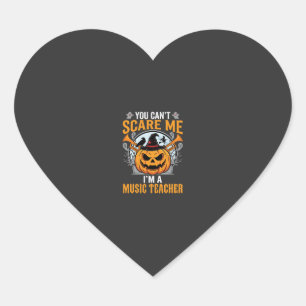 Halloween Music Teacher Scary Pumpkin Graphic Heart Sticker