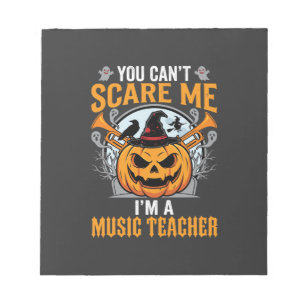 Halloween Music Teacher Scary Pumpkin Graphic Notepad