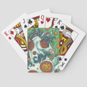 HALLOWEEN MUSTANG WILD UNICORN HORSE PLAYING CARDS